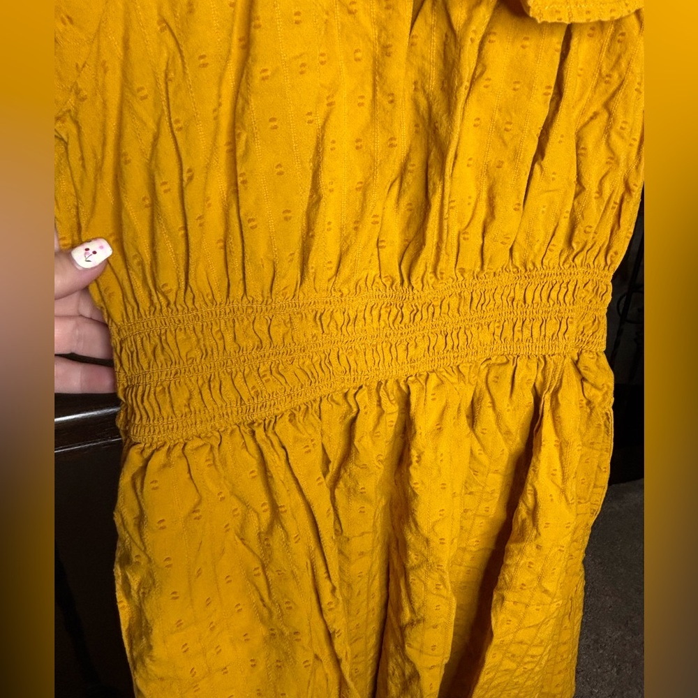 Universal Thread Collared Mustard 100% Cotton Dre… - image 5